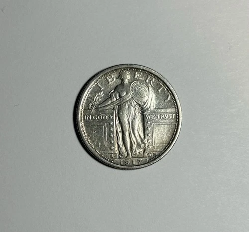 1917-P Type 1 Standing Liberty Quarter 25c AU