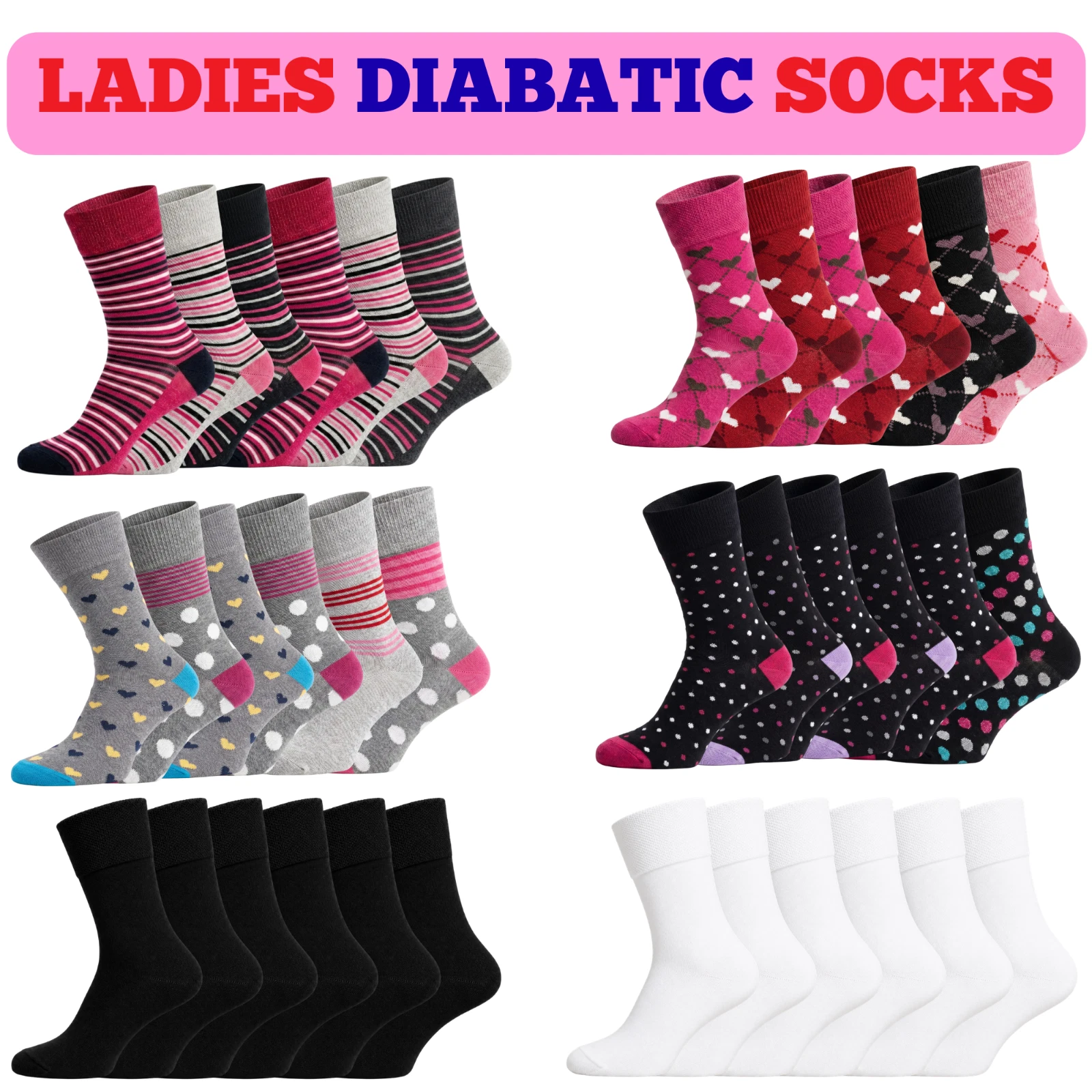 Non-Elastic Cotton Rich Socks