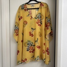 Show Me Your Mumu Tunic Cover Up Top Yellow Fruit Frutti Cutie Size M/L