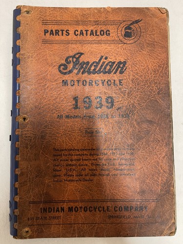 Original Indian Motorcycle 1939 Parts Catalog (1936-1939)