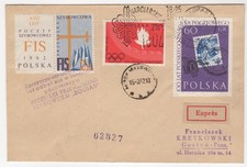 1962 Mar 15th. Glider Mail. FIS, Carried by the ?Bocian? Glider Flight.