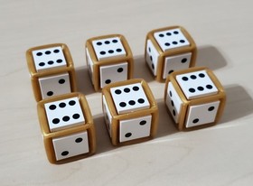 New Set of 6 Limited Edition Rare LEGO Gold Dice Farkle Yahtzee Bunko 4648939