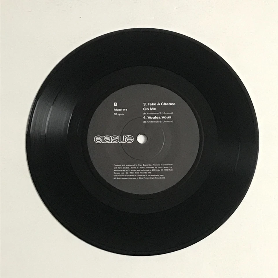 Erasure - Lay All Your Love On Me  7" E.P. Vinyl Record (33rpm) - Mute 144 NM/NM - Image 4 of 4