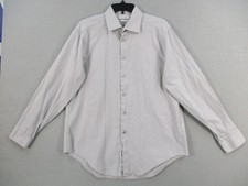Calvin Klein Mens Slim Fit Long Sleeve Button-Down Dress Shirt Gray Size 16.5 34