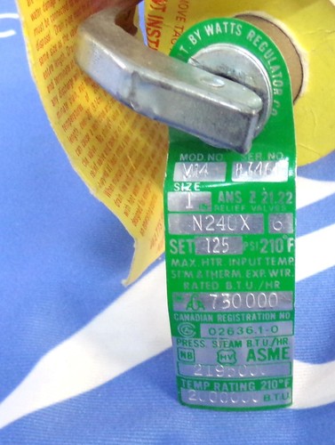 NOS WATTS REGULATOR RELIEF VALVE N240X AUTOMATIC SELF-CLOSING TEMP./PRESSURE 1YR - Picture 3 of 7