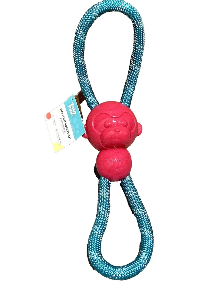 ZippyPaws - RopeTugz Pink Dog Toy - Durable For Tug of War - Image 3 of 4