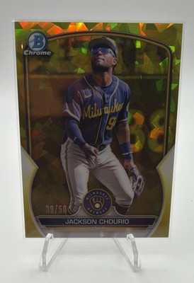 2023 Bowman Chrome Sapphire Edition - Prosp Jackson Chourio 246 Yellow /50 (RC)