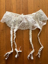 Vintage 80s-90s Christian Dior Intimates Garter Belt Lace Floral Size Small