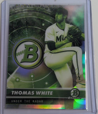 Topps 2025 Bowman Thomas White Scouts Top 100 Chrome Miami Marlins #BTP-34