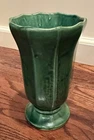 McCoy Pottery Vintage Green Ten Panel Footed  Vase