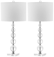 Liam Stacked Crystal Ball Lamp Set of 2 - 29 Inch Height