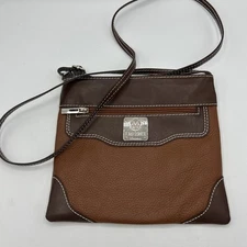 I Medici Firenze Brown 2 Tone Italian Leather Crossbody Bag Purse Italy
