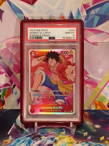 One Piece 2022 Romance Dawn Monkey D. Luffy OP01-024, SR English, PSA 10