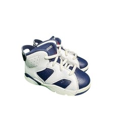 Jordan 6 Retro Olympic White Midnight Navy Varsity Red DV3606-164 Toddler 7C
