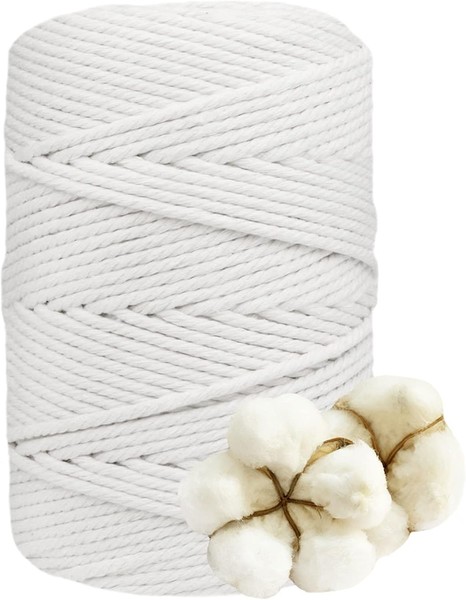 Makramee Garn 4 Mm X 120 M, NatüRliches Makramee, Baumwollgarn Macrame Cord,-image