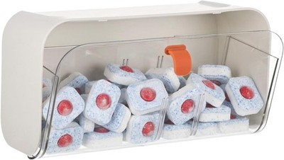 Dishwasher Detergent Pods Holder Wall-Mounted Clear Laundry Pods Container