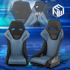Universal Fiberglass Frame Fixed Bucket Racing Seats W Bottom Brackets Blue Universal Fiberglass Frame Fixed Bucket Racing Seats W Bottom Brackets Blue