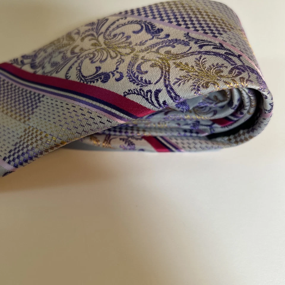 Corbata Carolina Bay para hombre cachemira púrpura rosa longitud clásica 56 pulgadas Foto 4 de 4