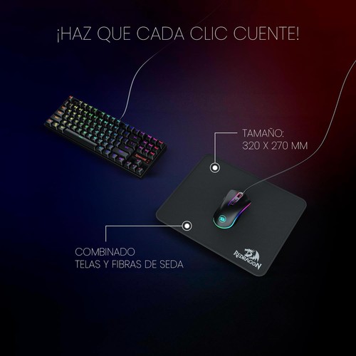 Redragon P030 Flick M Mousepad with Stitched Edges Waterproof for Work Games Off - 第 5/6 張圖片