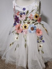 Azazie Prima Ivory Embroidered A Line Bow Special Occasion Dress Size 3T