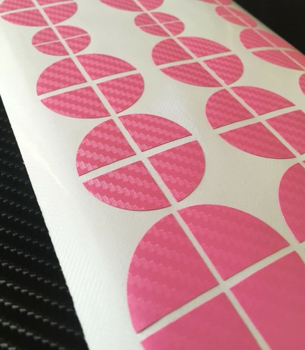 Black & Pink CARBON Fiber Roundel Decal for BMW BADGE EMBLEMS Rims Hood Trunk - Picture 3 of 5
