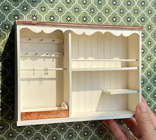 1:6 Dollhouse Kitchen Furniture Miniature Wooden Sink Shelves Cabinet For Dolls - Picture 6 of 11