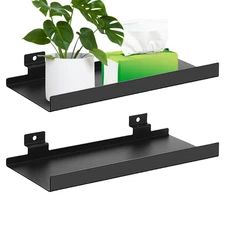 2PCS Slatwall Perforated Shelf Metal Slat Wall Shelves Hanging Slatwall