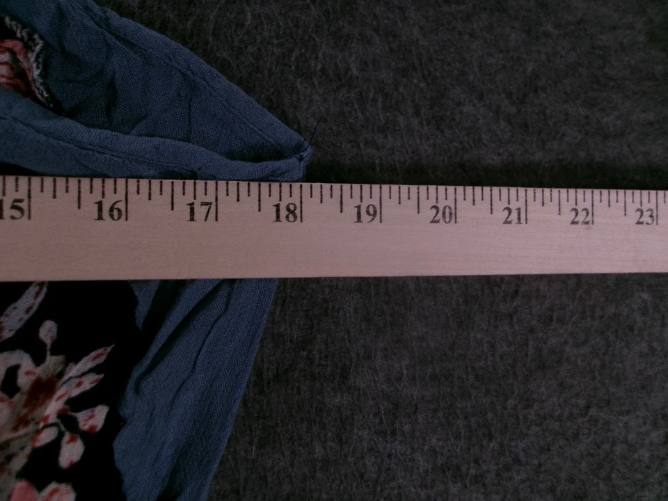 En Creme Romper Women Medium Blue  Floral Beachy Resort Costal Sleeveless - Image 3 of 4