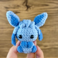 Handmade Amigurumi Crochet Pokemon Small Glaceon Plushie
