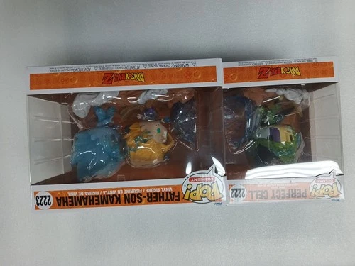 Funko Pop Dragon Ball Z Perfect Cell vs Father Son Kamehameha Set In Hand