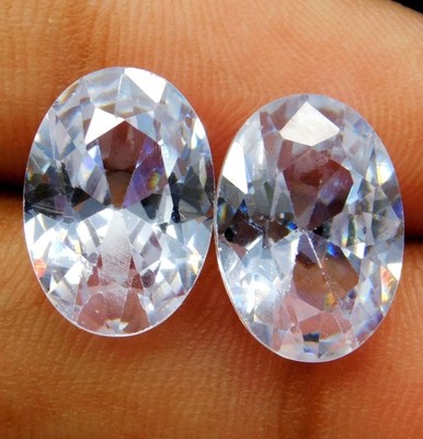 13,90 ct natürliches erstaunliches weißes Zirkon-Paar (2 Stück) - ovaler Schn...