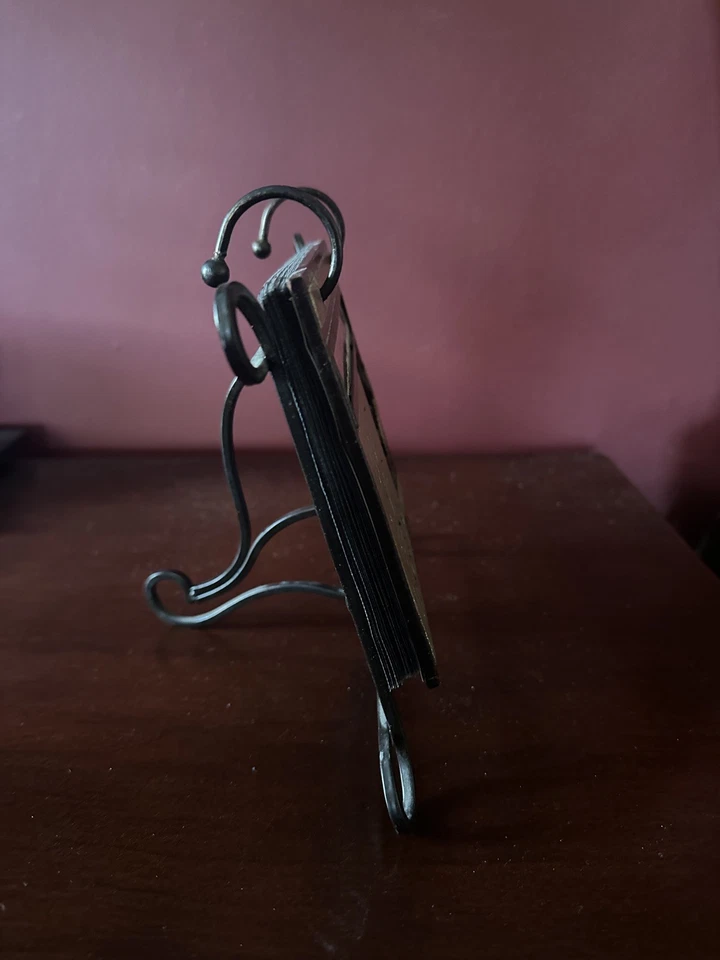 Álbum de fotos Live Love Laugh de metal envejecido negro encuadernación de pie 4x6  Foto 3 de 4