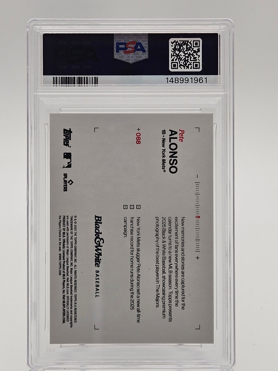2025 Topps Black & White Pete Alonso #88 Orange 5/5 PSA 10 | eBay