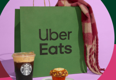 NEW Starbucks X Uber Eats Best Fall Ever Scarf Plaid Flannel Cozy Red Exclusive