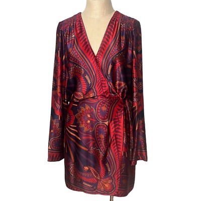 Farm Rio Macaw Arabesque Long Sleeve Mini Dress Size Small | eBay