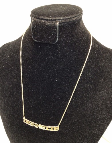 Vintage 14K Yellow Gold Name Plate Tag “ JEANETTE” Necklace 4.80 Grams - Picture 4 of 13
