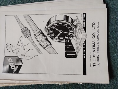 Sk55 Ephemera 1947 Uhr Werbung Bentima Oris 