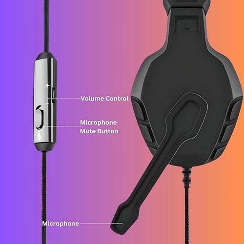 Betron Wired Gaming Headset with Microphone, Headphones for PS5 PS4 Xbox Nintend - Picture 2 of 6