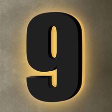 Backlit LED Home Address Numbers 7 Inch House Numbers Stainless Steel Hand-Po...