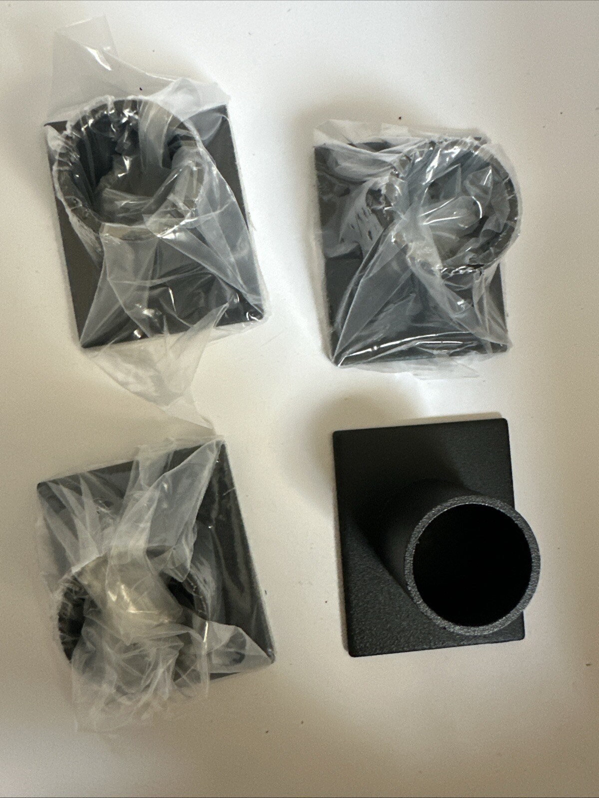 4Pcs Black Tape Candle Holders Iron Square Candlestick Stand for Home Decor