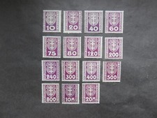1921 - 1923 Deutschland Danzig Portomarken 15 Werte inkl. der seltenen 10M