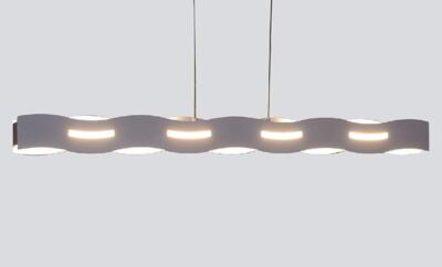 LED-Wave-S-NIK LED Pendelleuchte ''Wave'' dimmbar Nickel-matt Luce Design
