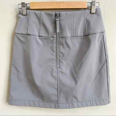 NWT Zara Gray S Water Repellent Zip Mini Skirt | eBay