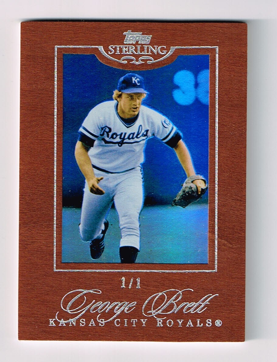 GEORGE BRETT 2006 TOPPS STERLING CHERRY WOOD BASE CARD # 1/1 SP VERY RARE!! HOF GEORGE BRETT 2006 TOPPS STERLING CHERRY WOOD BASE CARD # 1/1 SP VERY RARE!! HOF