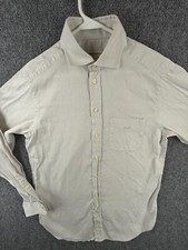 Emporio Armani Gray Button Up Shirt 15.5 Long Sleeve Cotton Logo Pocket Adult