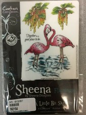 New Sheena Douglass - A Little Bit Sketchy 4 EZ Mount Rubber Stamps Flamingos