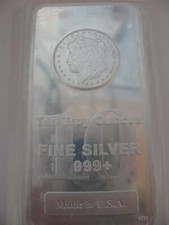 10-OZ. 999 NEW PURE SILVER HM MORGAN STYLE  BAR + GOLD 2021 $ CRASH INSURANCE 94.97 per troy oz