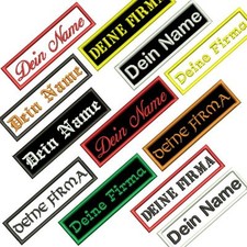 Gestickter NAMENSSCHILD mit Wunschtext Aufnäher Biker Patch Kutte (9 x 2,5 cm)