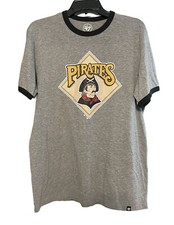 Pittsburgh Pirates Gray men shirt Med soft cotton '47 brand - excellent cond