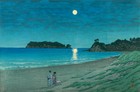 Japanese Art Woodblock Print Shin Hanga "Shichiri Beach in Soshu" KAWASE HASUI